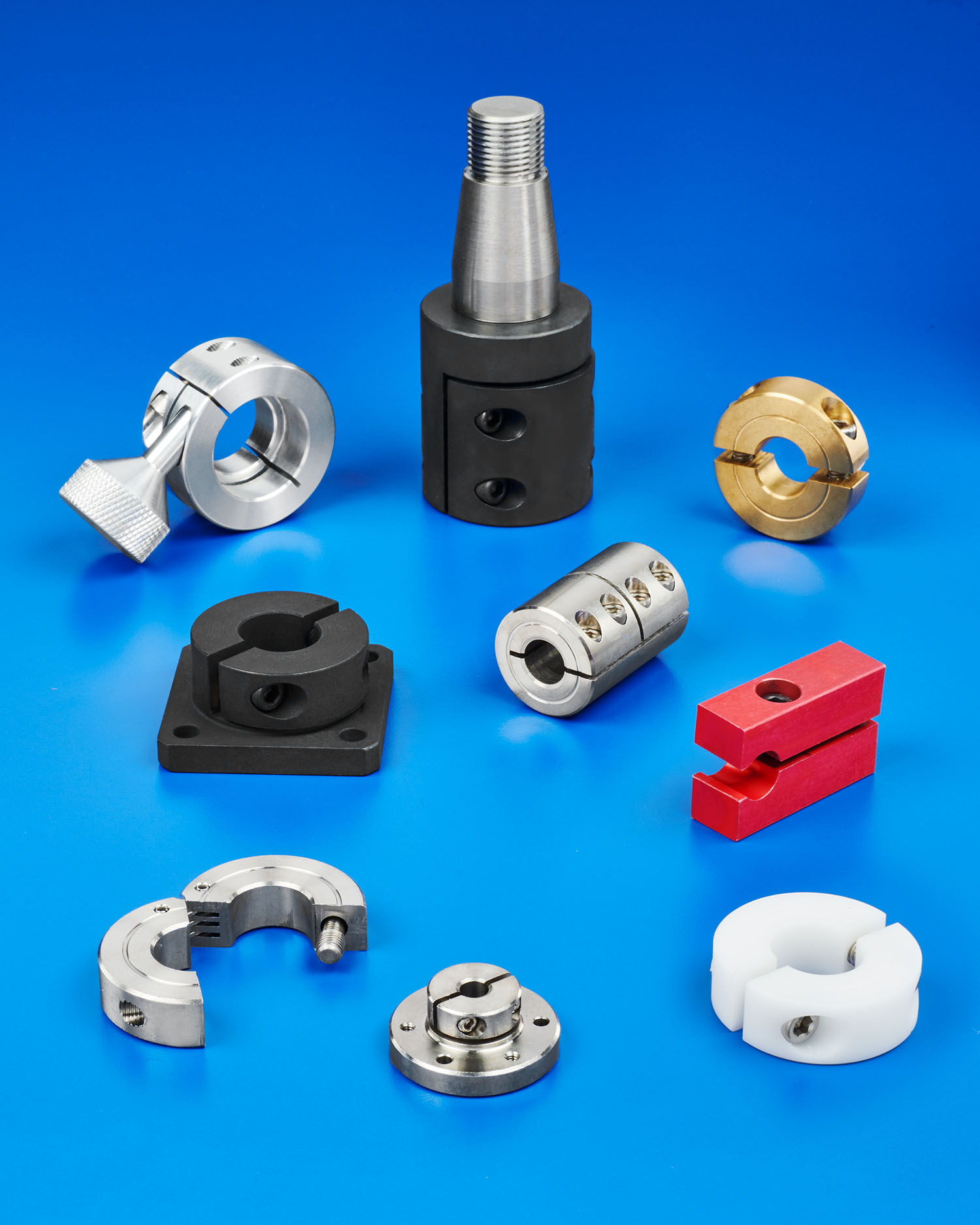 Shaft collars and couplings for mechanical design breadboarding